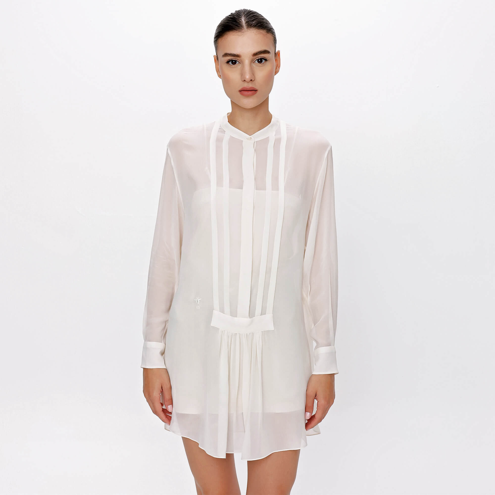 Christian Dior - Off White Silk Tunic Dress